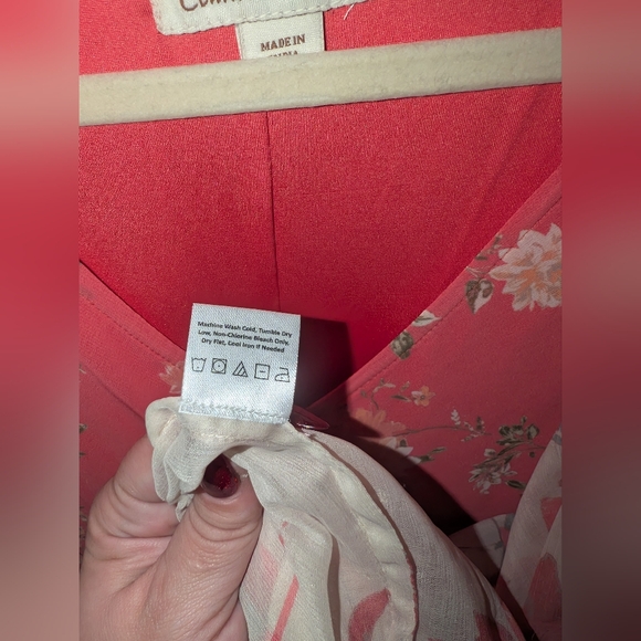 Coldwater Creek Coral Floral Dress & Sheer Kimono Set PXL EUC - Picture 10 of 10
